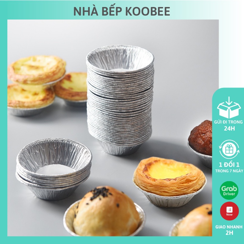 Combo 20 khuôn bánh tart trứng, nướng hàu, làm thạch - Khuôn thiếc đồ nướng KooBee (LB01)