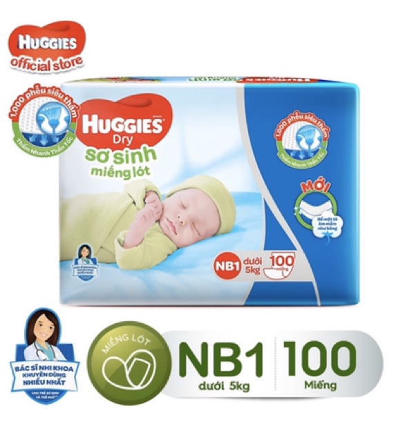 Miếng lót Huggies Newborn 1 -100 miếng