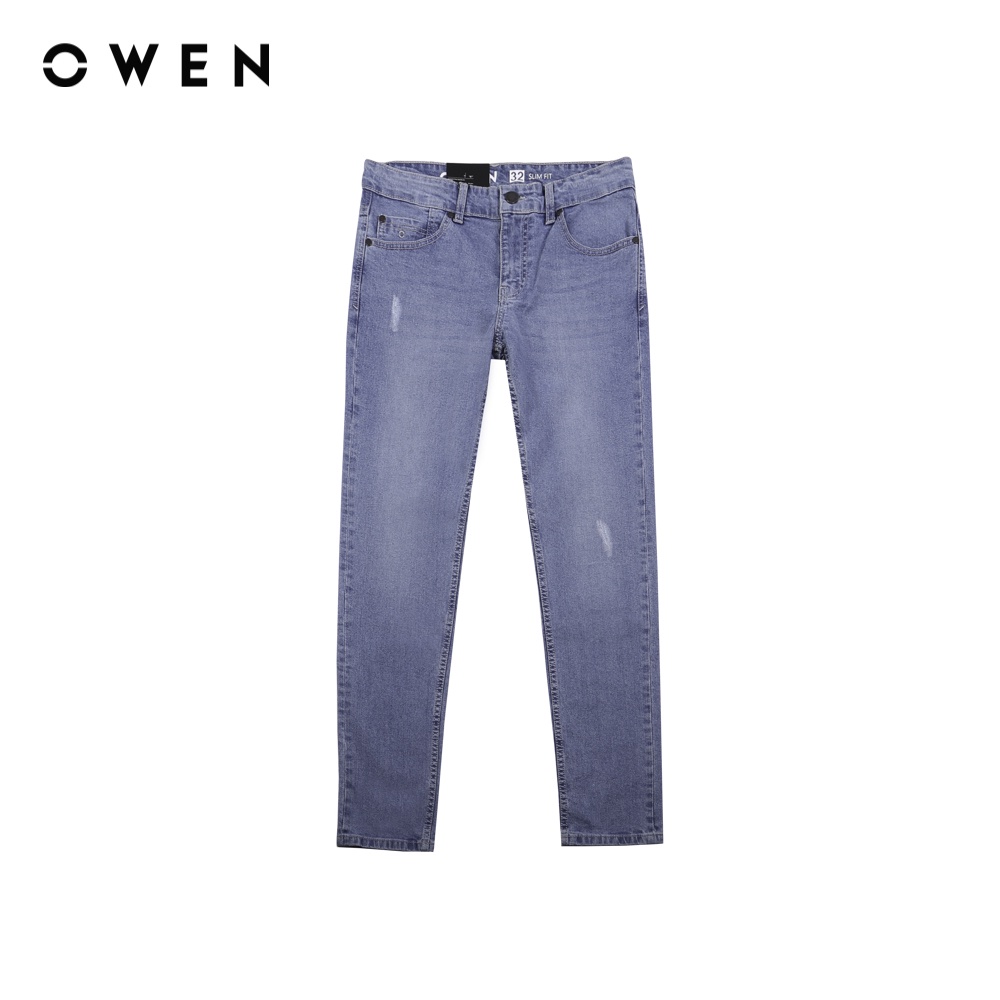 OWEN - Quần jean Slim Fit Xanh nhạt - QJSL221486