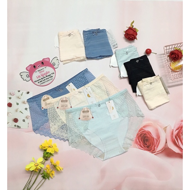 Quần lót tăm lạnh phối ren Sexy- cạp vừa ôm trọn vòng 3