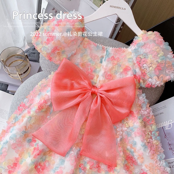 Đầm Công Chúa Phối Lưới Phồng Họa Tiết Hoa Phong Cách Mới Cho Bé Gái