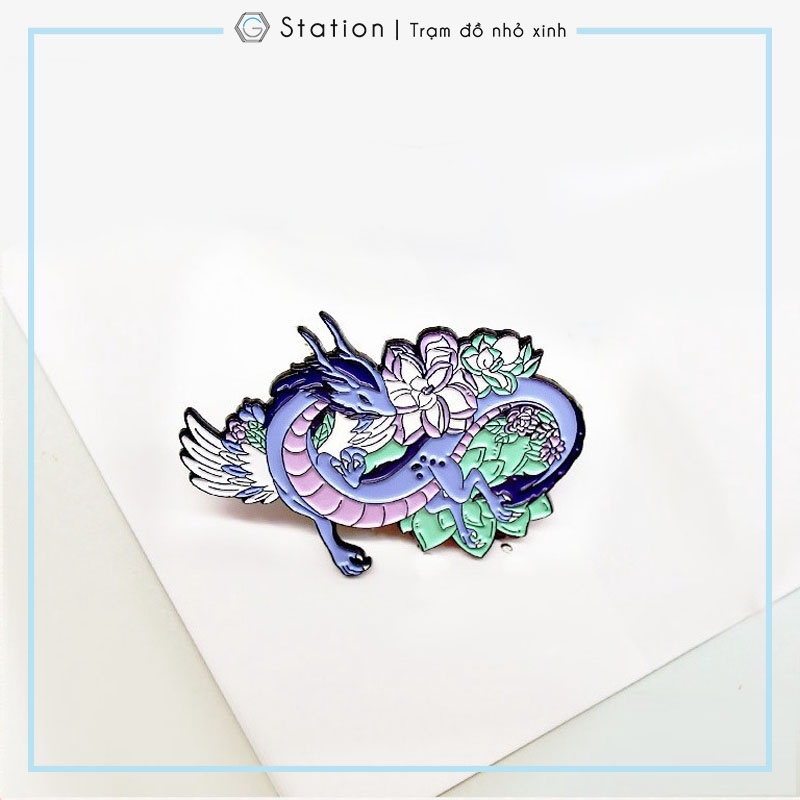 Pin cài áo rồng hoa - GC445