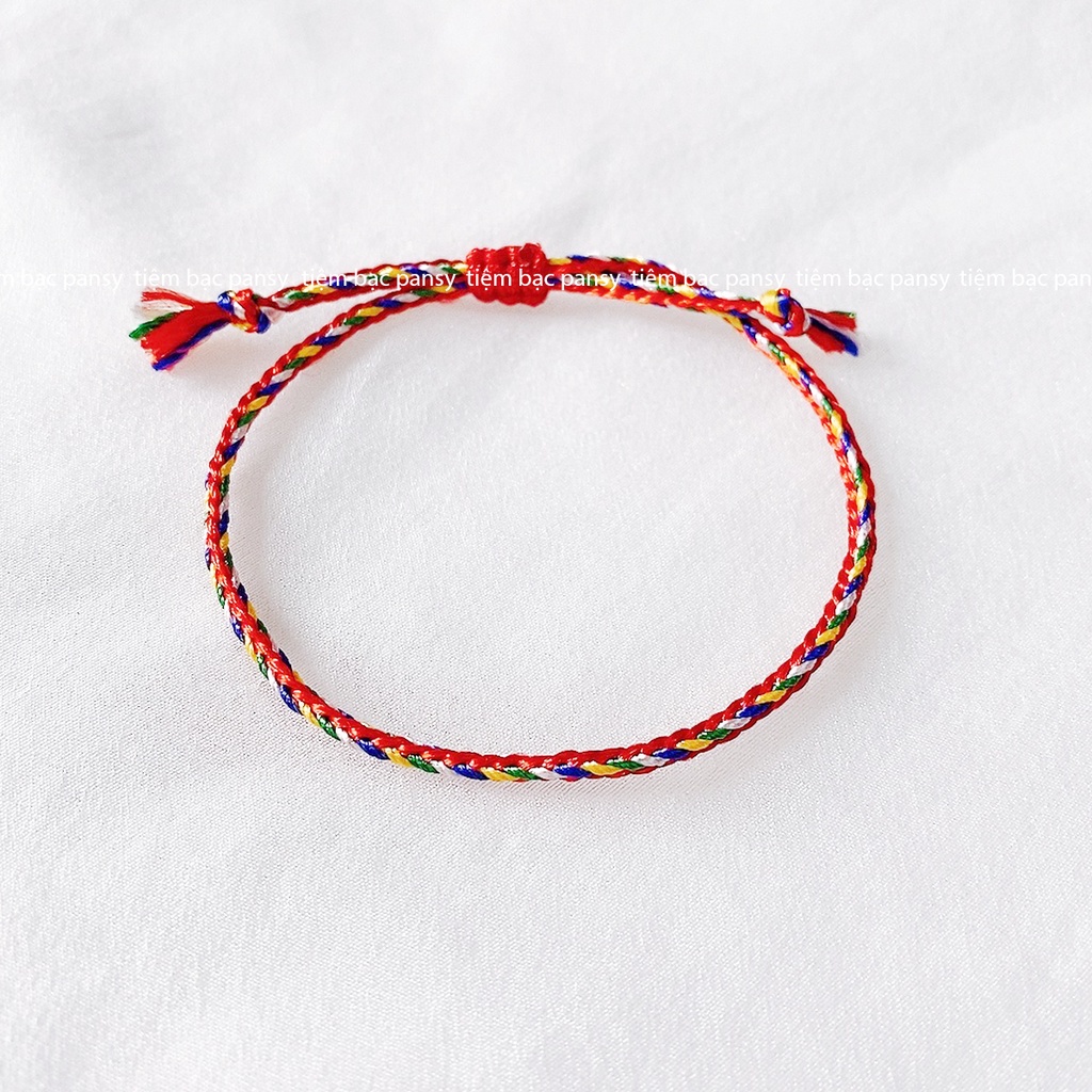 Vòng tay chỉ ngũ sắc PANSY bình an may mắn - Vòng tay handmade cho nam nữ và trẻ em