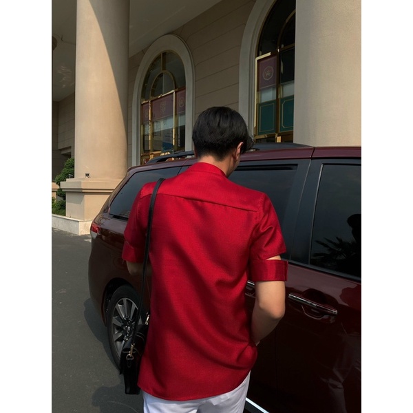 ÁO SƠ MI NAM TAY NGẮN ĐỎ - ROPE SHIRT