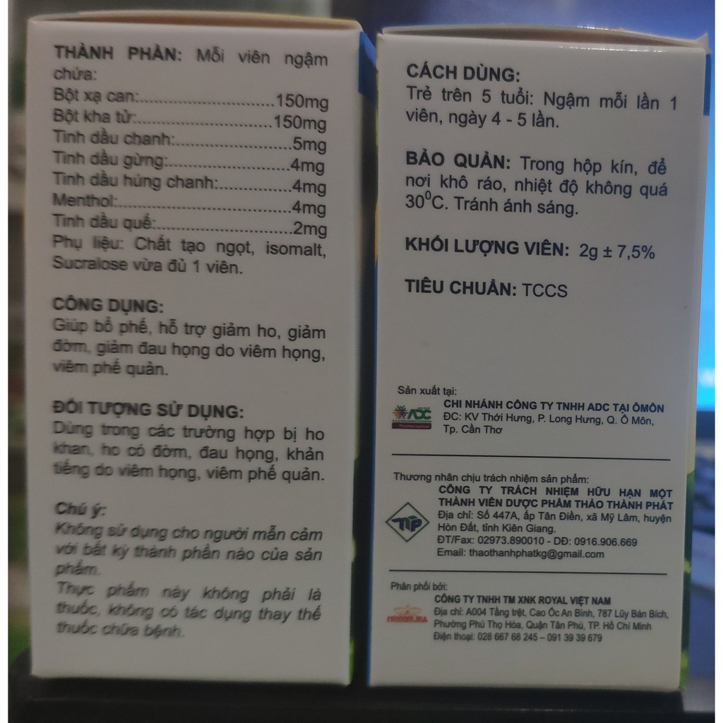 Viên ngậm Giảm ho Gấu trúc