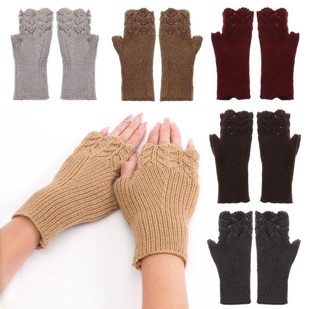 Găng Tay Dệt Kim Co Giãn Màu Sắc Ngọt Ngào Cho Nữ