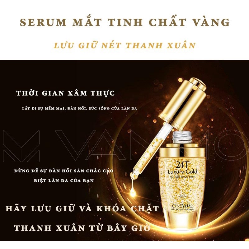 Serum Mắt Dưỡng Da Mắt Tinh Chất Dưỡng Mắt Chiết Xuất Vàng Lipopeptide Acetate Giảm Nhăn Giảm Bọng Mắt Tăng Độ Đàn Hồi