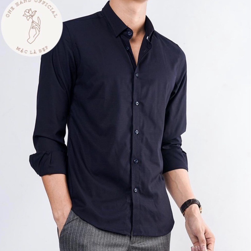 Áo sơ mi nam dài tay cổ bẻ dáng ôm Hàn Quốc chất vải lụa trơn giãn cao cấp chống xù thời trang FASHIONMEN STORE | BigBuy360 - bigbuy360.vn