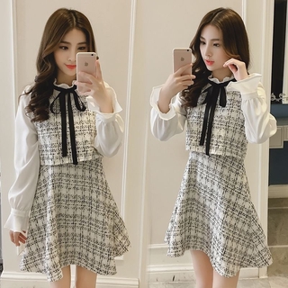 Đầm Nữ Tay Dài Giả Hai Lớp Thời Trang 2020