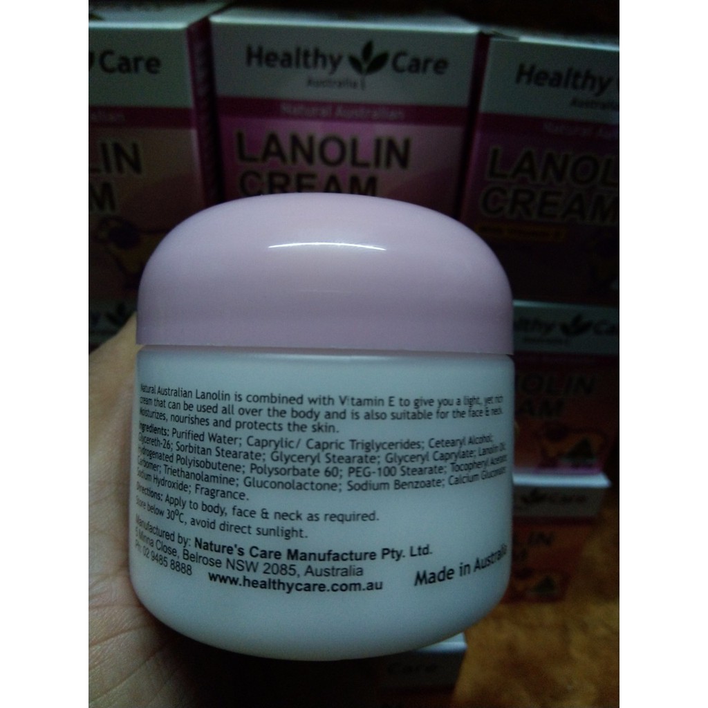 Kem nhau thai cừu Healthy Care Natural Lanolin – Vitamin E Cream 100g