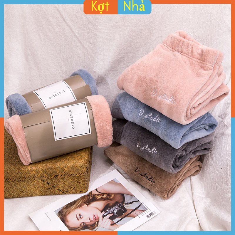 Quần Nỉ Bông Nữ Lông Cừu SIêu Ấm