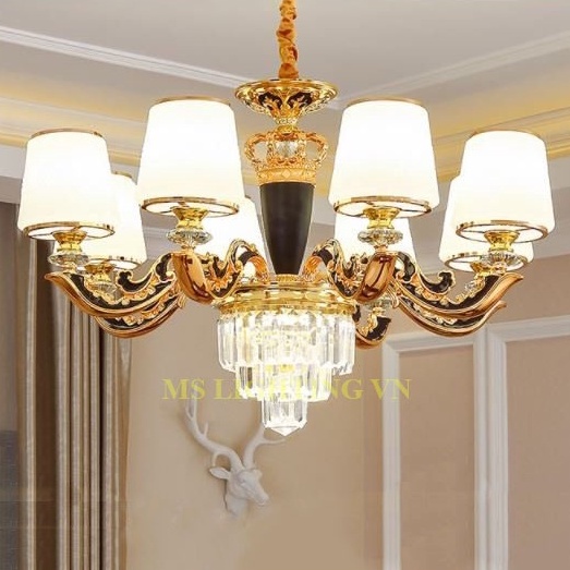 Đèn chùm LOTKE kiểu dáng hiện đại loại 8 tay trang trí nội thất sang trọng - kèm bóng LED chuyên dụng.