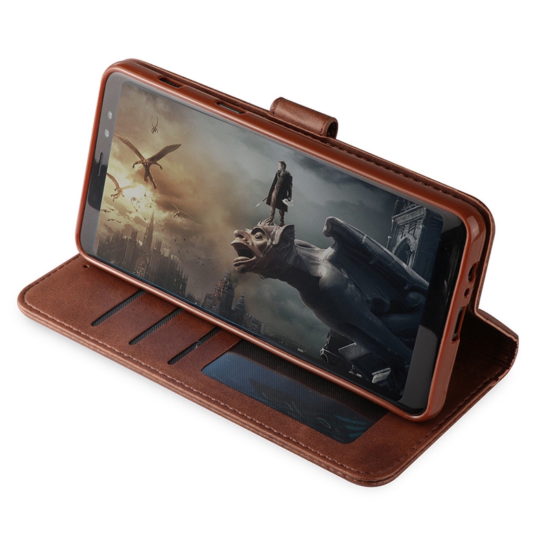 Bap da điện thoại dạng ví nắp lật cho Samsung A5 A6 A7 A9 A8 Plus 2018 J4 J6 Plus 2018 A8+ | BigBuy360 - bigbuy360.vn