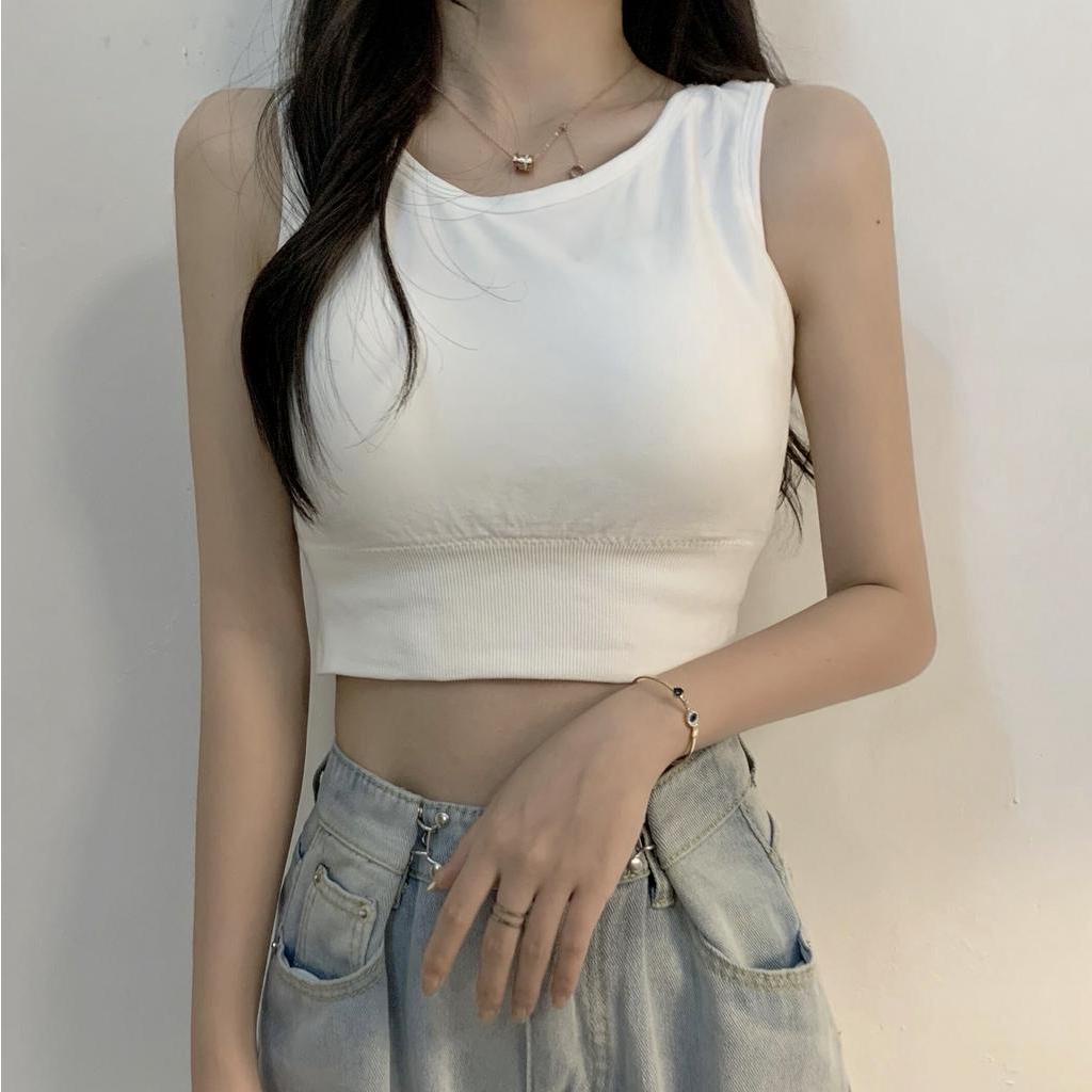 Áo Lót Thể Thao Hai Dây Với Thiết Kế Trơn Màu Đơn Giản