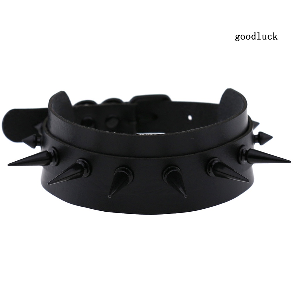 Vòng Cổ Da Đính Đinh Tán Phong Cách Punk Cá Tính