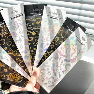 Zanmo tờ nhãn dán sticker trang trí ảnh idol trong suốt hologram decor toploader