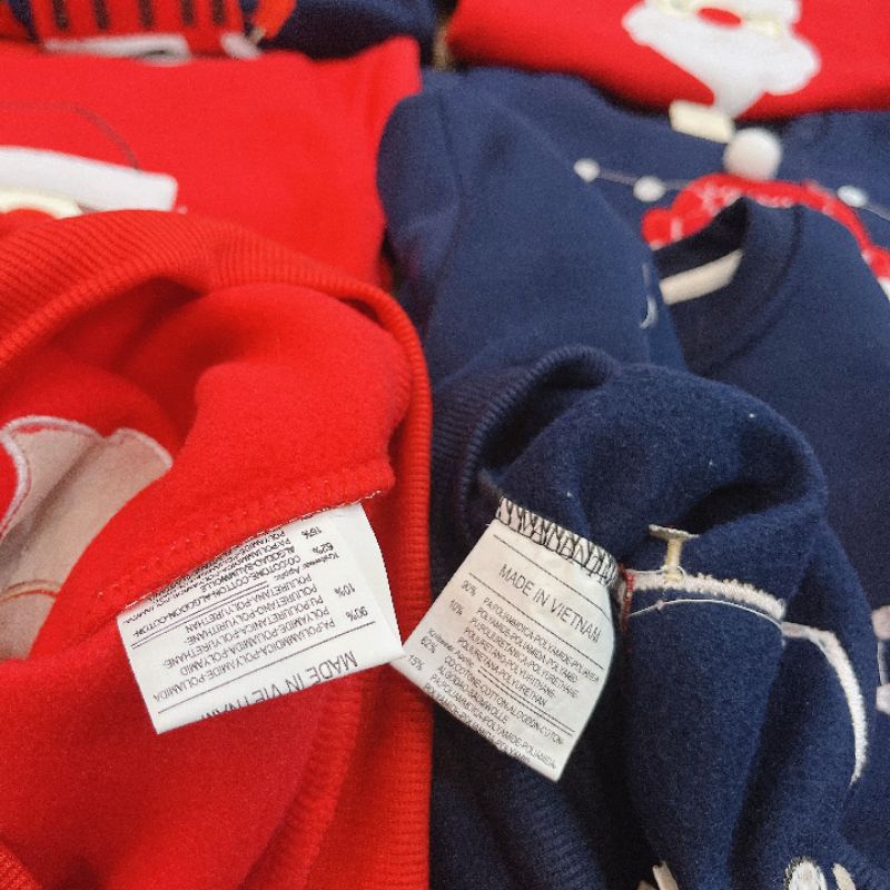 Set 2 áo nỉ hoddie đỏ than noel cho bé