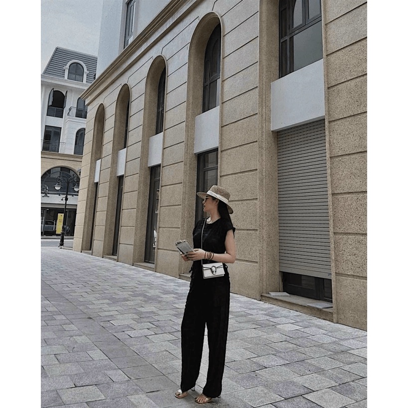 (Free Ship) Sét Áo Buộc Eo Mix Quần Suông Đậm Chất Quý Cô UP Valetina Shop