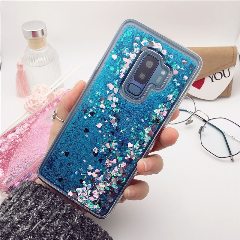 Ốp điện thoại cát lỏng phối kim sa lấp lánh cho Samsung Galaxy J8 A6 A8 Plus 2018 S8