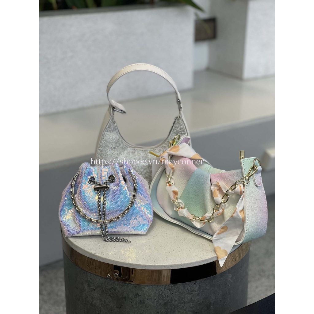 Túi xách tay/túi đeo chéo đính hạt kim sa lấp lánh bling bling TA03