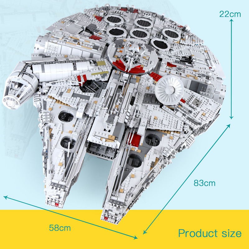 Đồ chơi Lắp ghép Mô hình  King 81085 Siêu Phẩm Phi Thuyền Millennium Falcon 8445 mảnh ghép