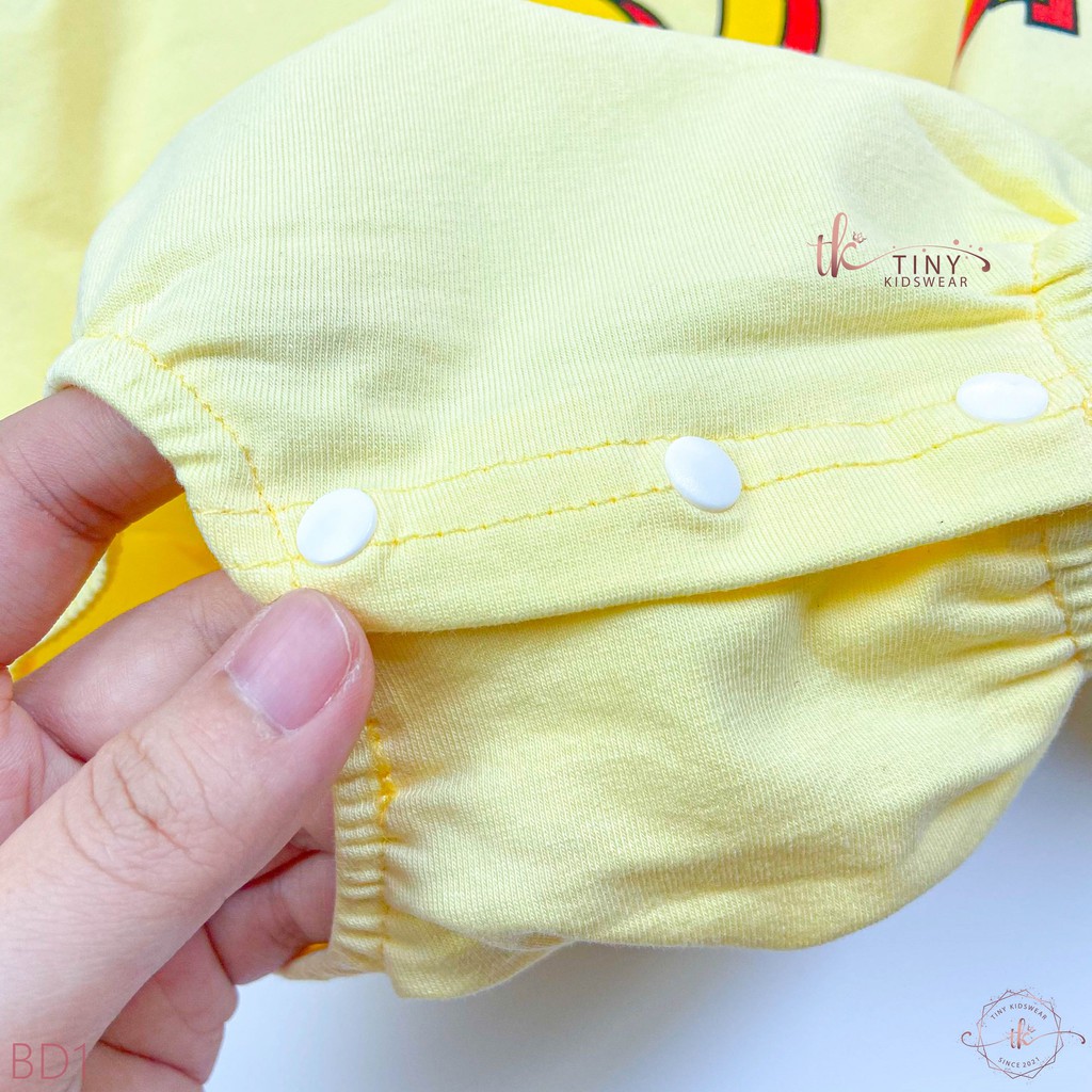 Bộ bodysuit cotton ngắn tay hình Gấu Pooh cho bé từ 5-14kg [BD1]