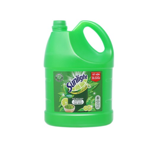 Nước rửa chén Sunlight Extra trà xanh matcha Nhật Bản can 3.48 lít