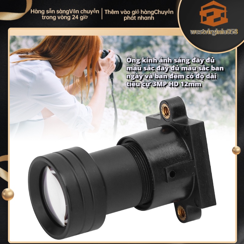 Hàng Hot Ống kính camera hồng ngoại 3MP Đủ màu 8mm Tiêu cự cố định Định dạng hình ảnh 1 / 2.5 inch Giám sát độ nét cao Hàng giao ngayWestvirginia058