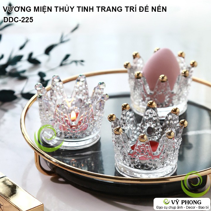 VƯƠNG MIỆN THỦY TINH TRANG TRÍ CHỤP NAIL ĐẾ NẾN ĐẠO CỤ CHỤP HÌNH SẢN PHẨM INS DDC-225