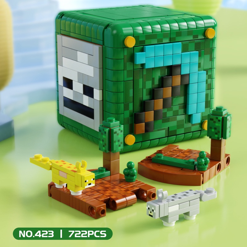 Đồ Chơi Lắp Ráp Kiểu Lego Minecraft My World Mô Hình Chiếc Hộp Ma Thuật MECHANISM Magic Box LW No.423 Với 722 Mảnh Ghép