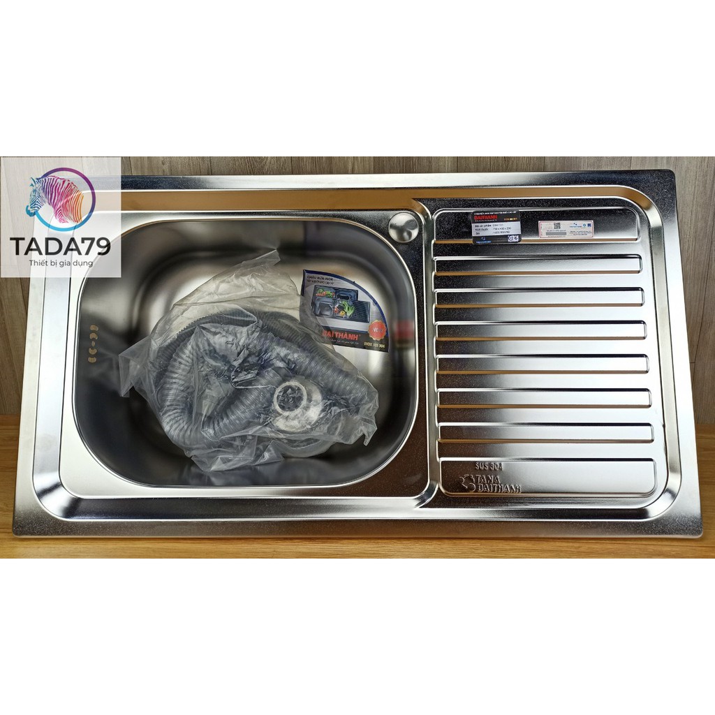 Chậu rửa inox 304 dập nguyên khối Đại Thành DX41101 (1 hộc 1 cánh)