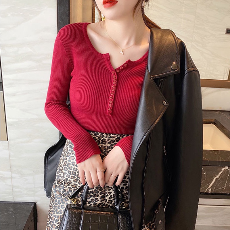 Áo len nữ mềm mịn tay dài cúc dọc siêu hot