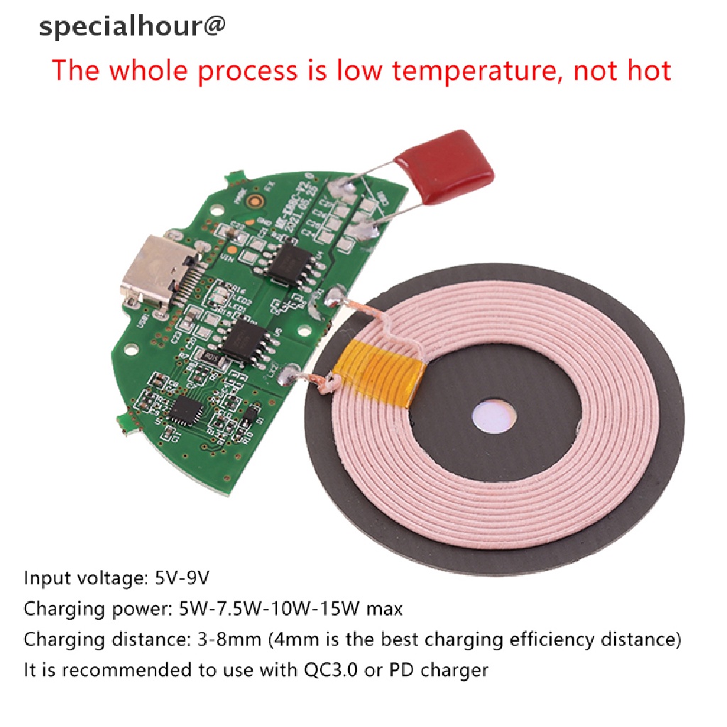 Mô Đun Sạc Nhanh Không Dây Qi 15W Kèm Hộp Mạch PCBA