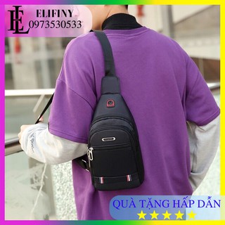 Túi Đeo Chéo Nam Vải Canvas Chống Nước Cao Cấp ⚡FREESHIP⚡ 3 Ngăn Phong Cách Hàn Quốc Cá Tính Năng Động