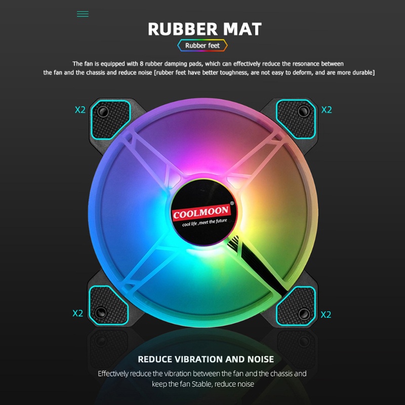 Quạt tản nhiệt COOLMOON Yuhuan 140mm RGB 6Pin cho máy tính