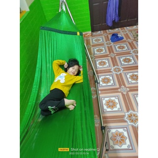 Lưới võng xếp cán thép 2 lớp siêu bền,bản rộng 1 người lớn 1 trẻ em nằm vô tư