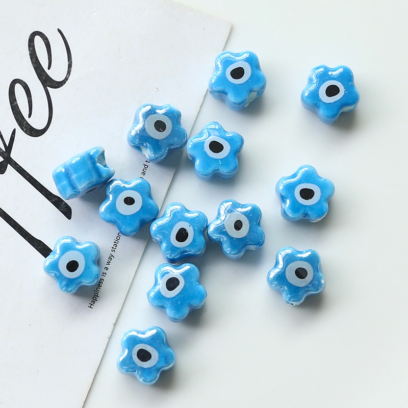 Bộ hạt sứ hình hoa nhiều màu dễ thương dùng làm đồ thủ công