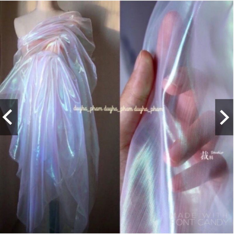 [FULL- 13 MÀU]Tấm vải voan kính bóng ánh xà cừ hologram làm phông nền chụp nail, đồng hồ, mỹ phẩm, chụp concept