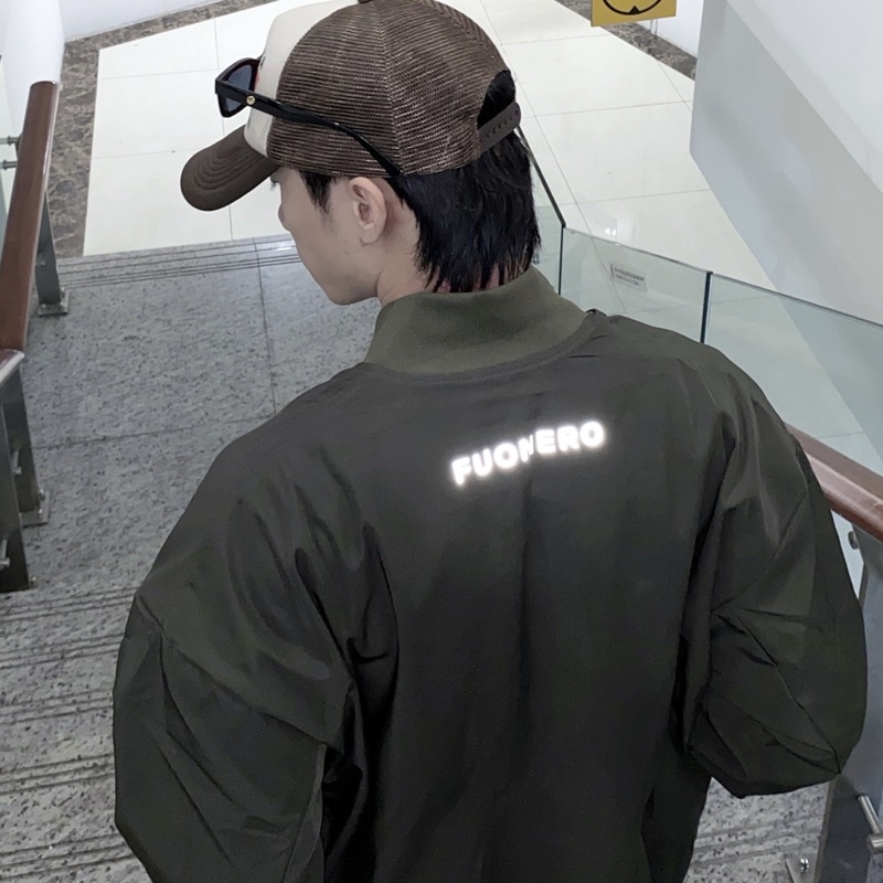 Áo khoác bomber rêu - olive bomber jacket