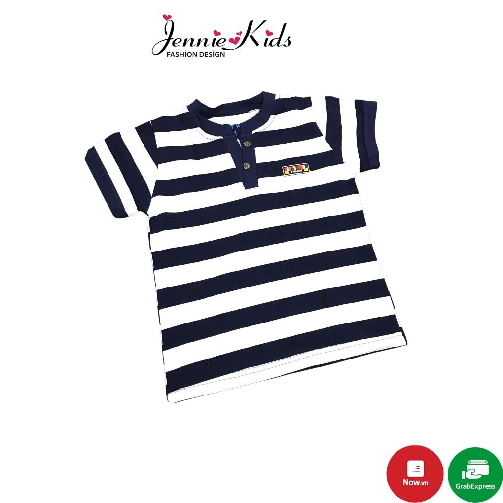 Áo thun bé trai cotton chính phẩm JENNIE KIDS thấm hút mồ hôi tốt J409