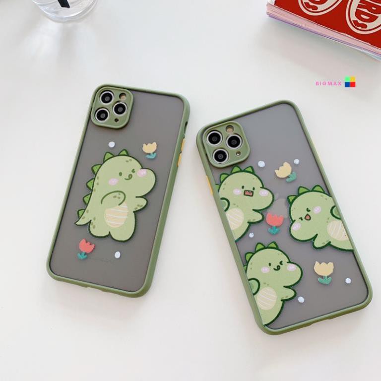 Ốp lưng viền nhám Khủng long và hoa 6/6plus/6splus/7/8/7plus/8plus/x/xs/xsmax/11/11promax-BingMax