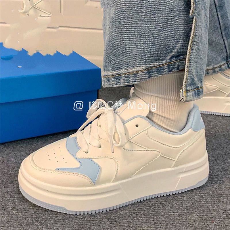 Giày Thể Thao Đế Dày Cổ Cao Màu Xanh Dương Sữa Thời Trang Xuân Hè 2022 Dễ Thương