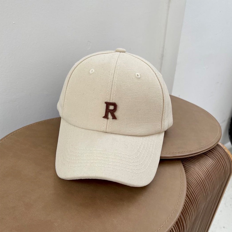Mũ LINJW thêu chữ R phong cách Hàn Quốc 2021 trẻ trung