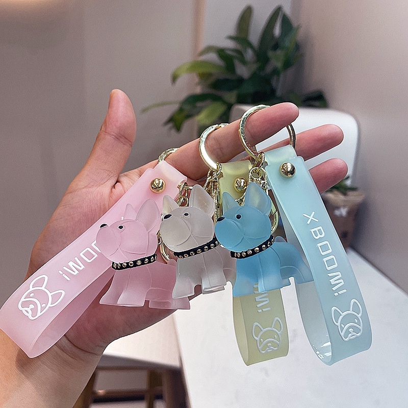 Móc Khóa Hình Chú Chó Đính Đá Dễ Thương