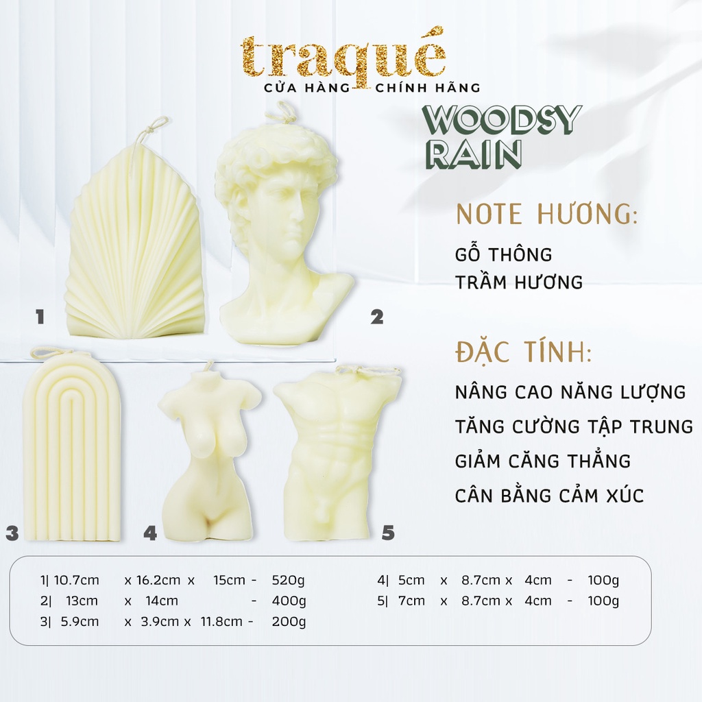 Nến thơm decor tạo hình ADORA - WOODSY RAIN