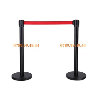 Cột chắn inox đen dây dài 2m, 3m (0954)