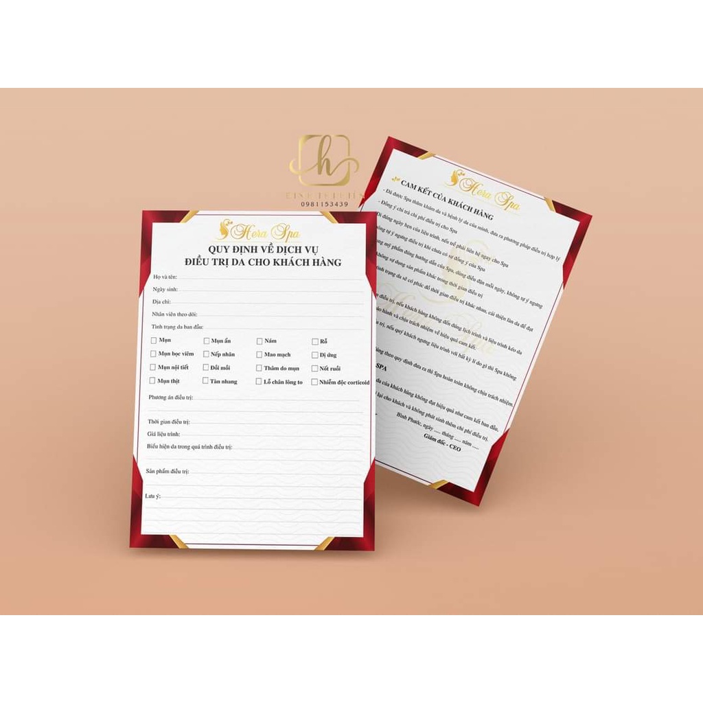 Hợp đồng cam kết điều trị cho Spa, thẩm mỹ viện