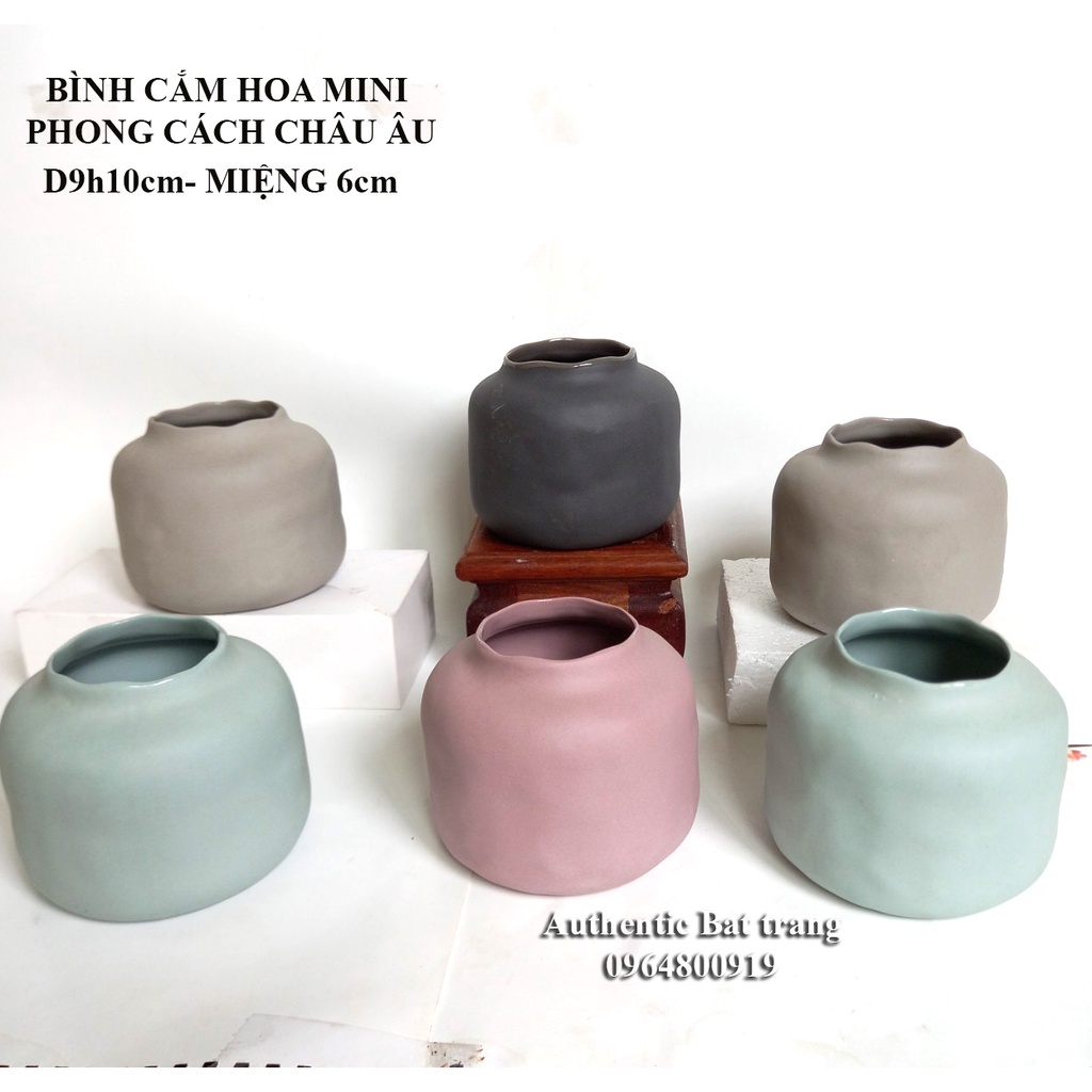 &quot;HOT&quot; BÌNH CẮM HOA MINI NHỎ XINH D9h10cm - Phong cách Châu Âu đẹp và sang trọng- xưởng gốm sứ Authentic Bát tràng