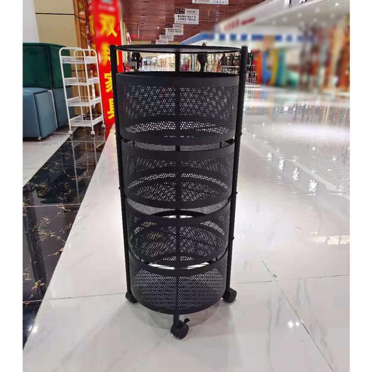 Kệ Nhà Bếp Xoay Vuông Tròn Đa Năng , Giá Xoay Đa Năng 360 3/4/5 Tầng Có Bánh Xe Di Chuyển