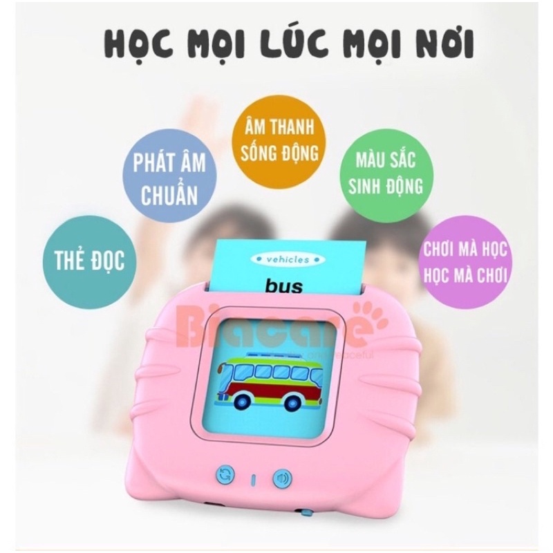 Máy Đọc thẻ Song Ngữ Anh - Việt Flashcard 112 Thẻ 224 Từ vựng Giúp Bé Tăng Khả Năng Nghe Và Nhận Biết Từ